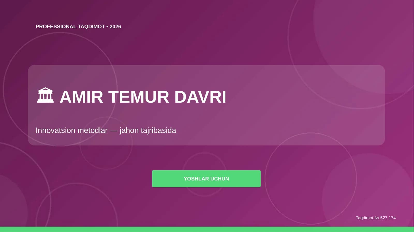 Amir Temur davri: innovatsion metodlar (jahon tajribasida) [yoshlar uchun]