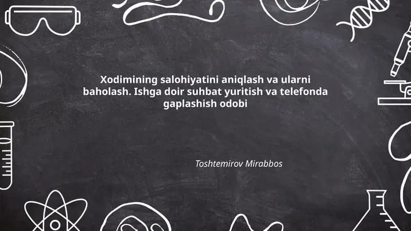 Xodim salohiyatini baholash