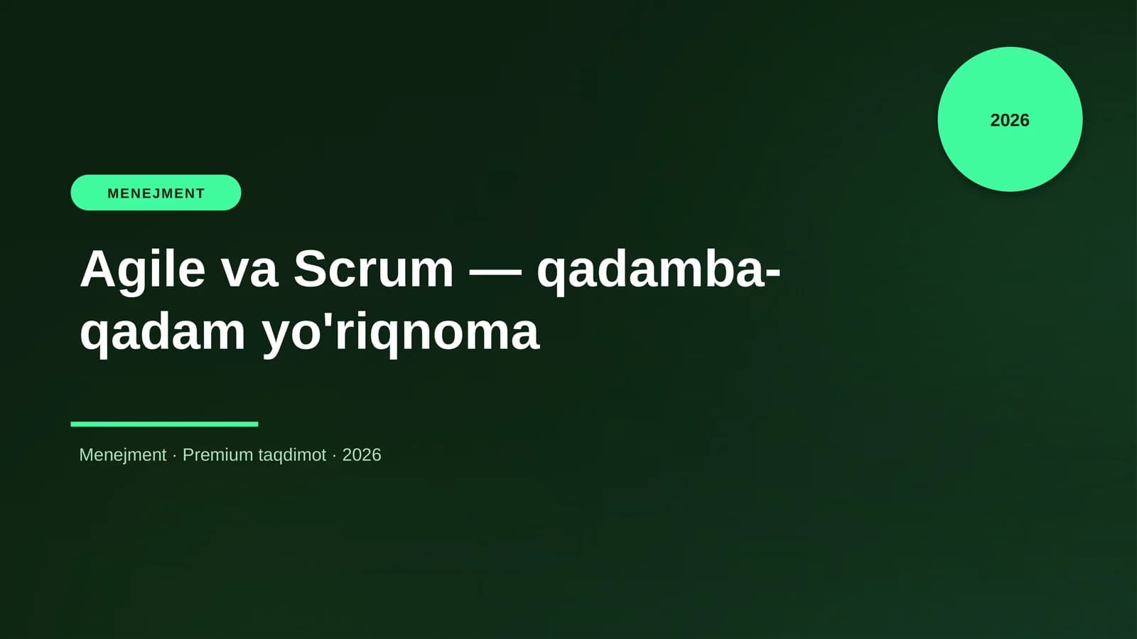 Agile va Scrum — qadamba-qadam yo'riqnoma