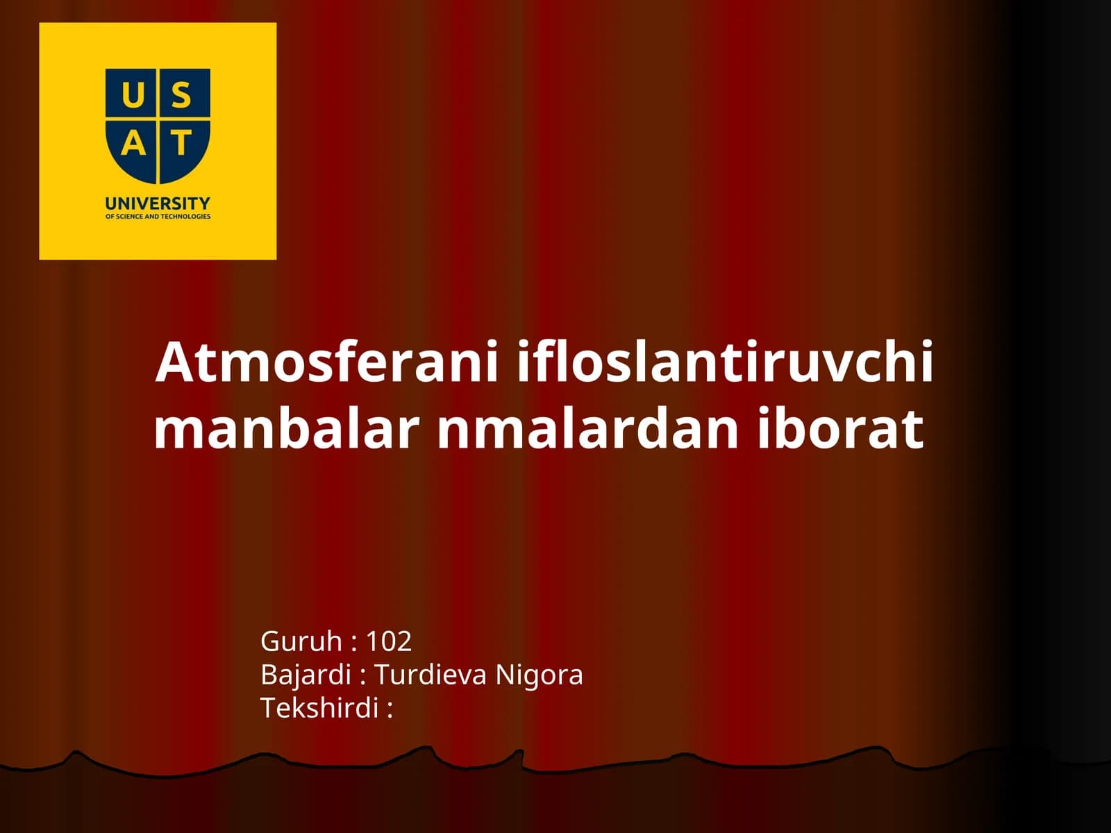 Atmosferani ifloslantiruvchi manbalar