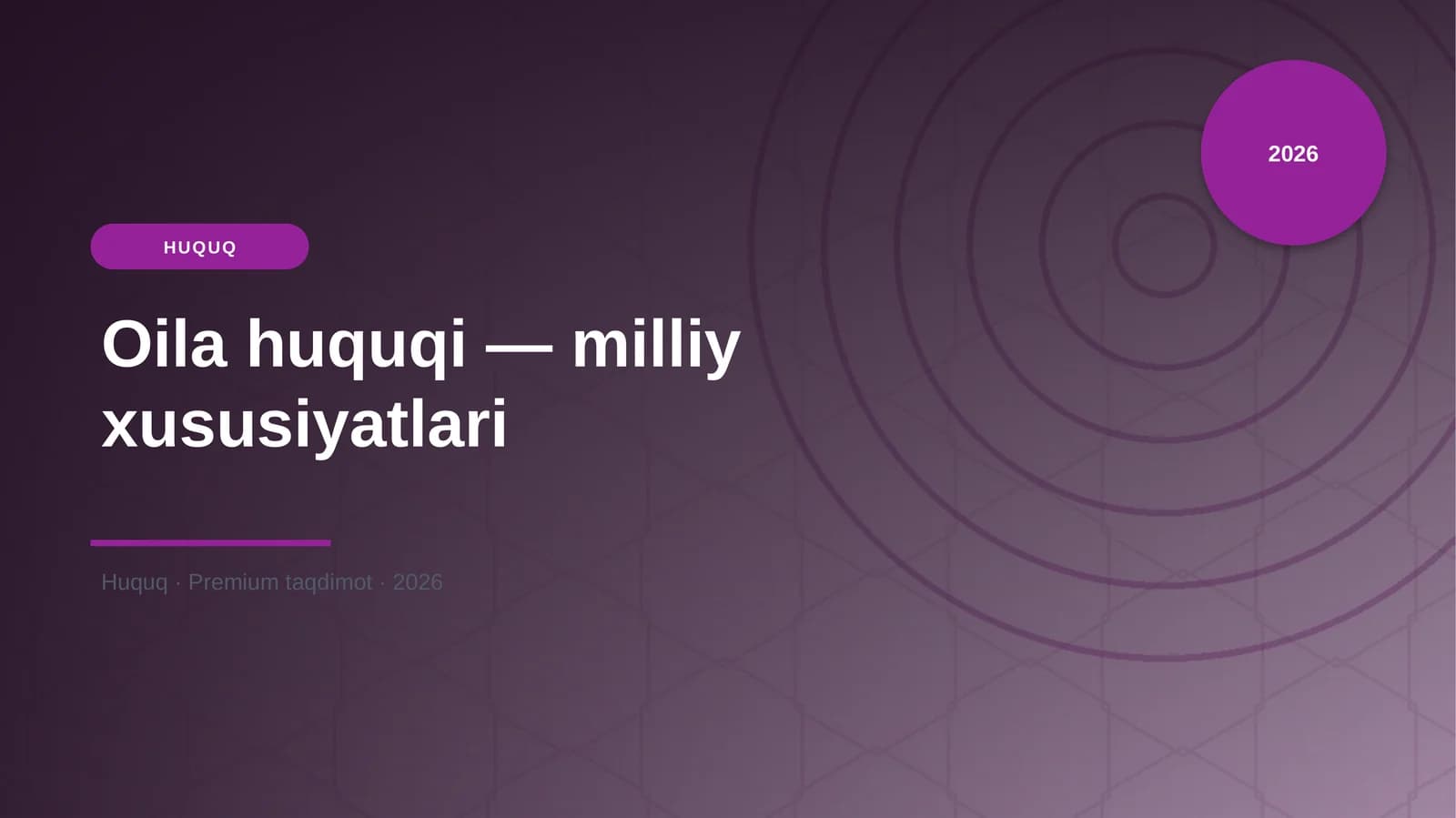 Oila huquqi — milliy xususiyatlari