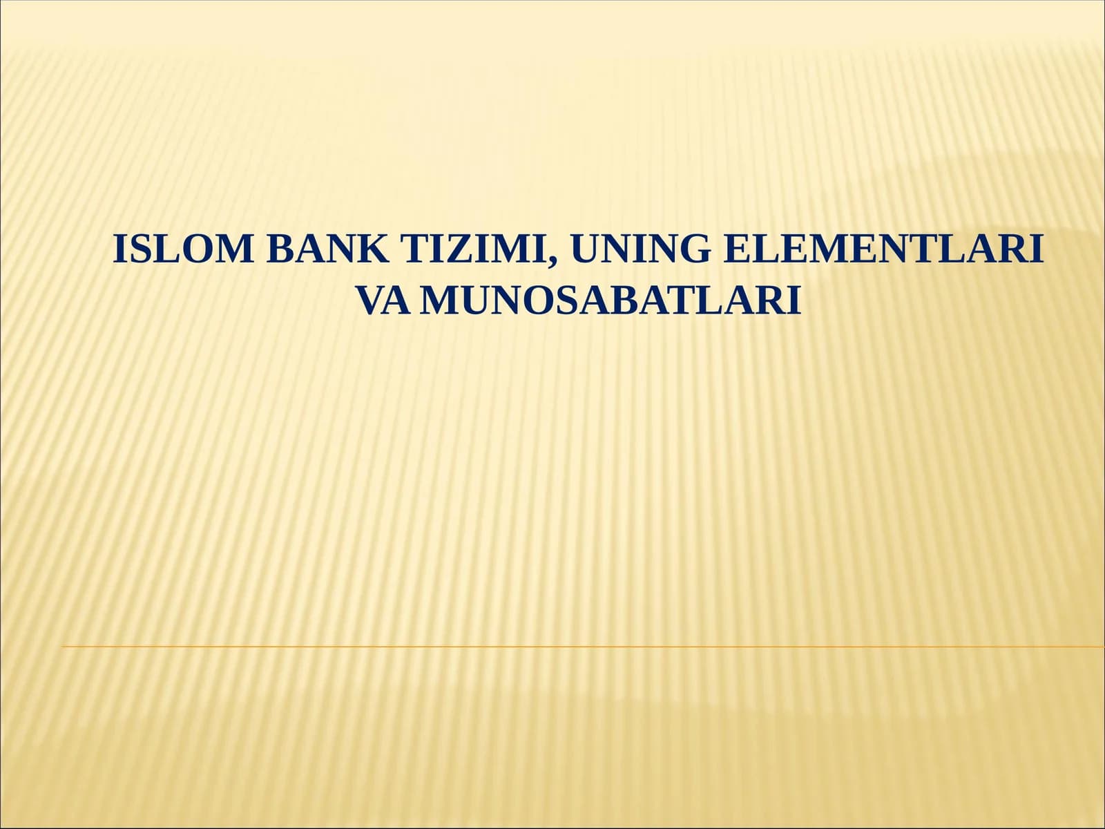 Islombanktizimi, uning elementlari va munosabatlari