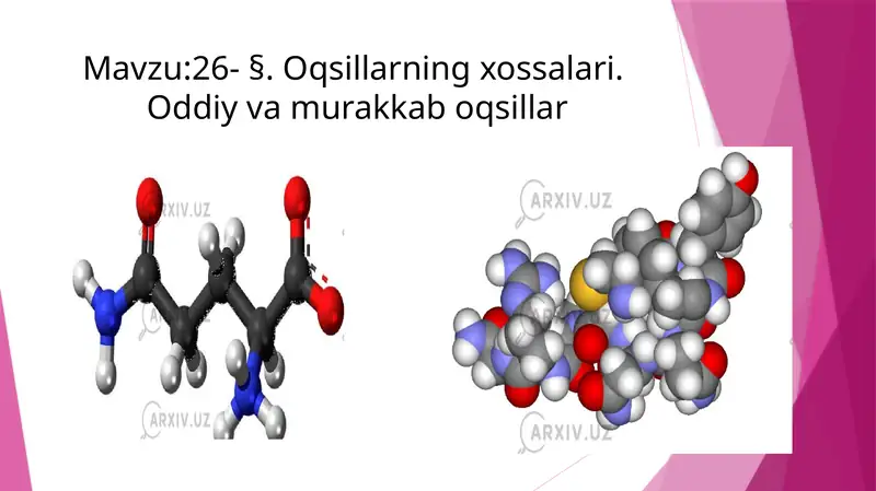 Oqsillarning Xossalari
