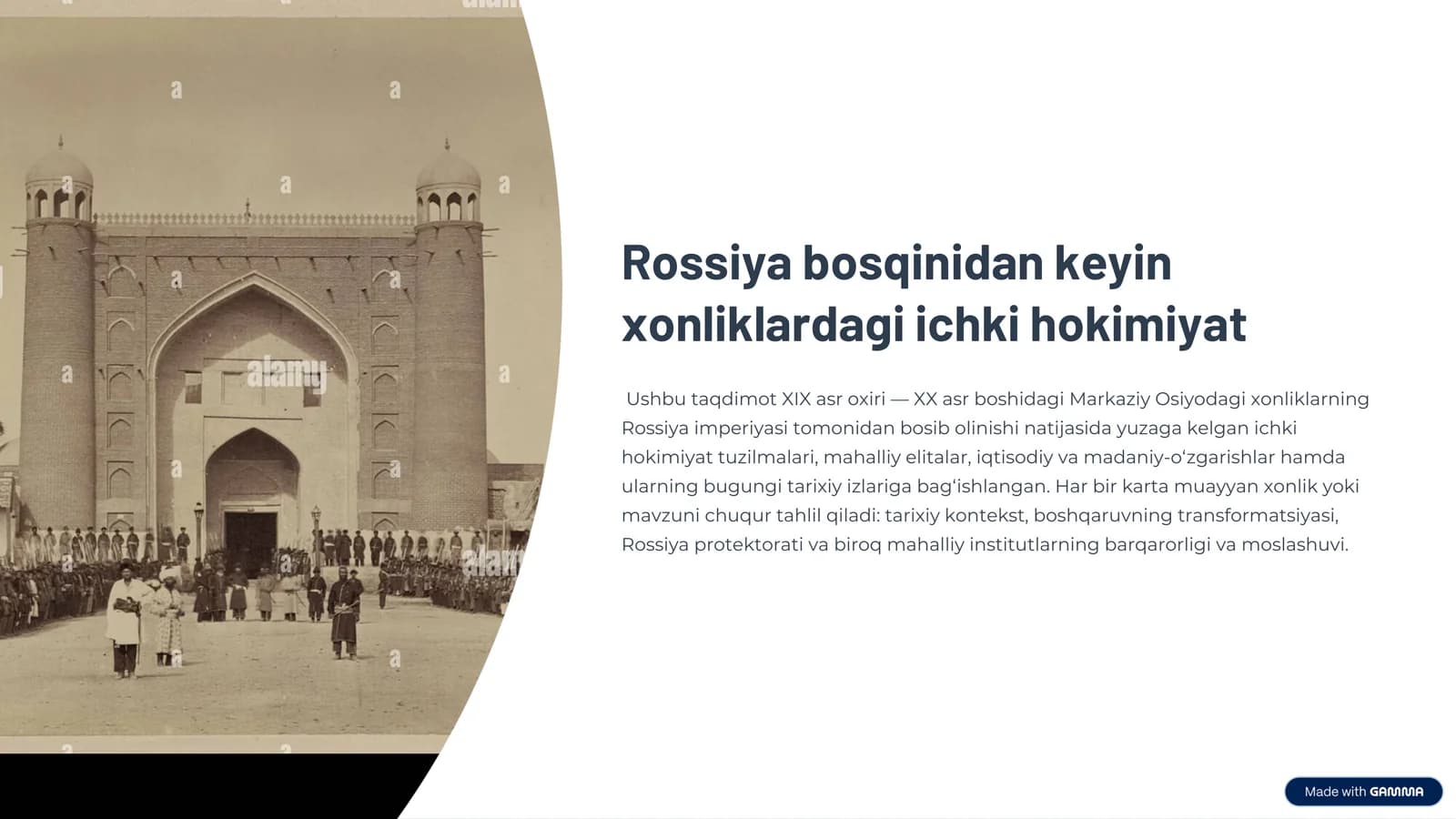 Rossiya bosqichi arafasida Xonliklardagi Ichki Hokimiyat