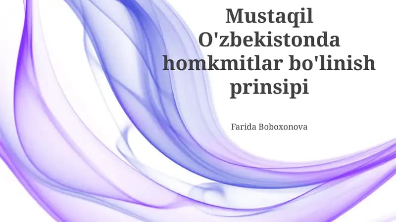 Hokimiyatlarning bo'linishi konstitutsiyaviy asoslari