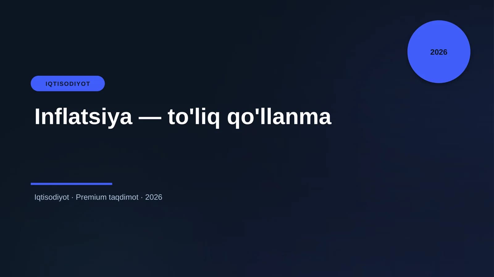 Inflatsiya — to'liq qo'llanma