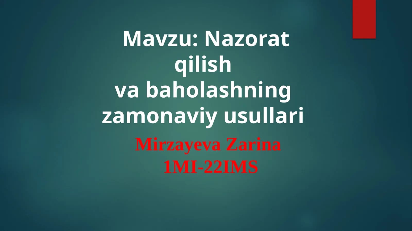 Tashhiz – budidaktik jarayon