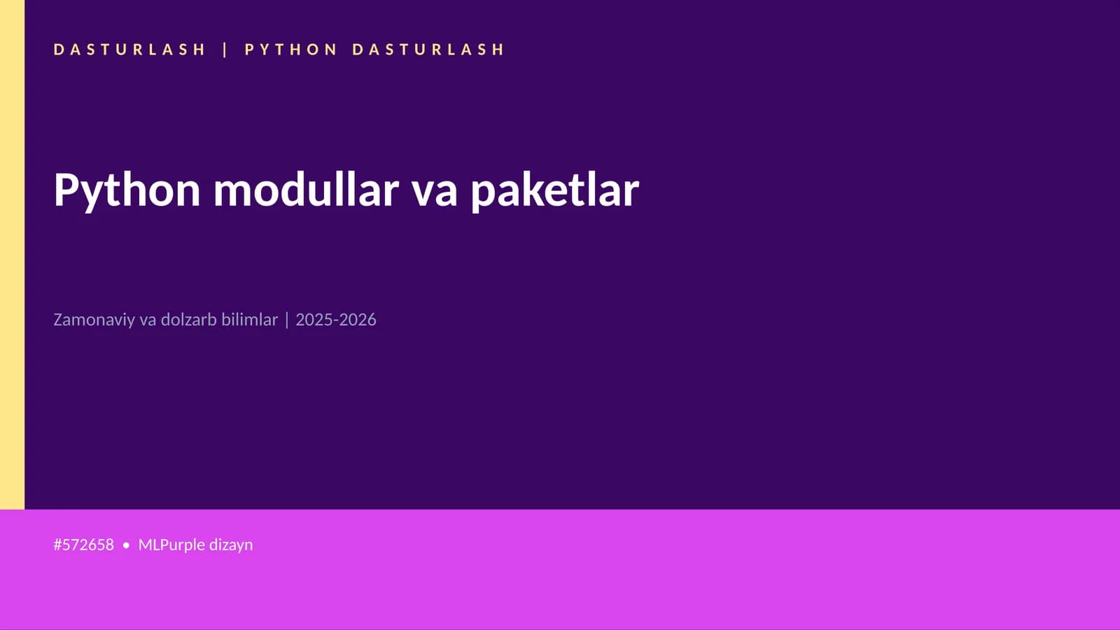 Python modullar va paketlar