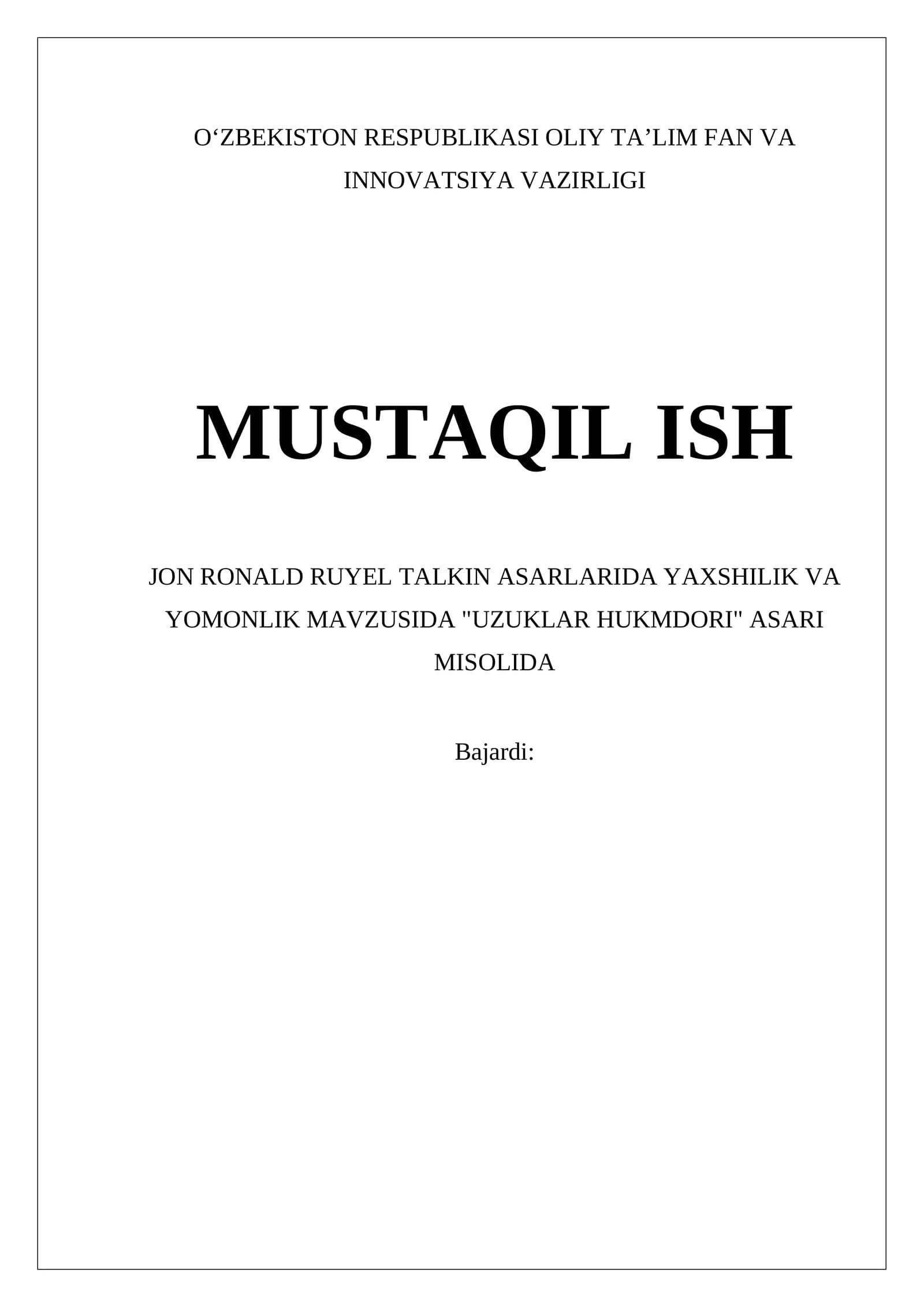 "Uzuklar hukmdori"