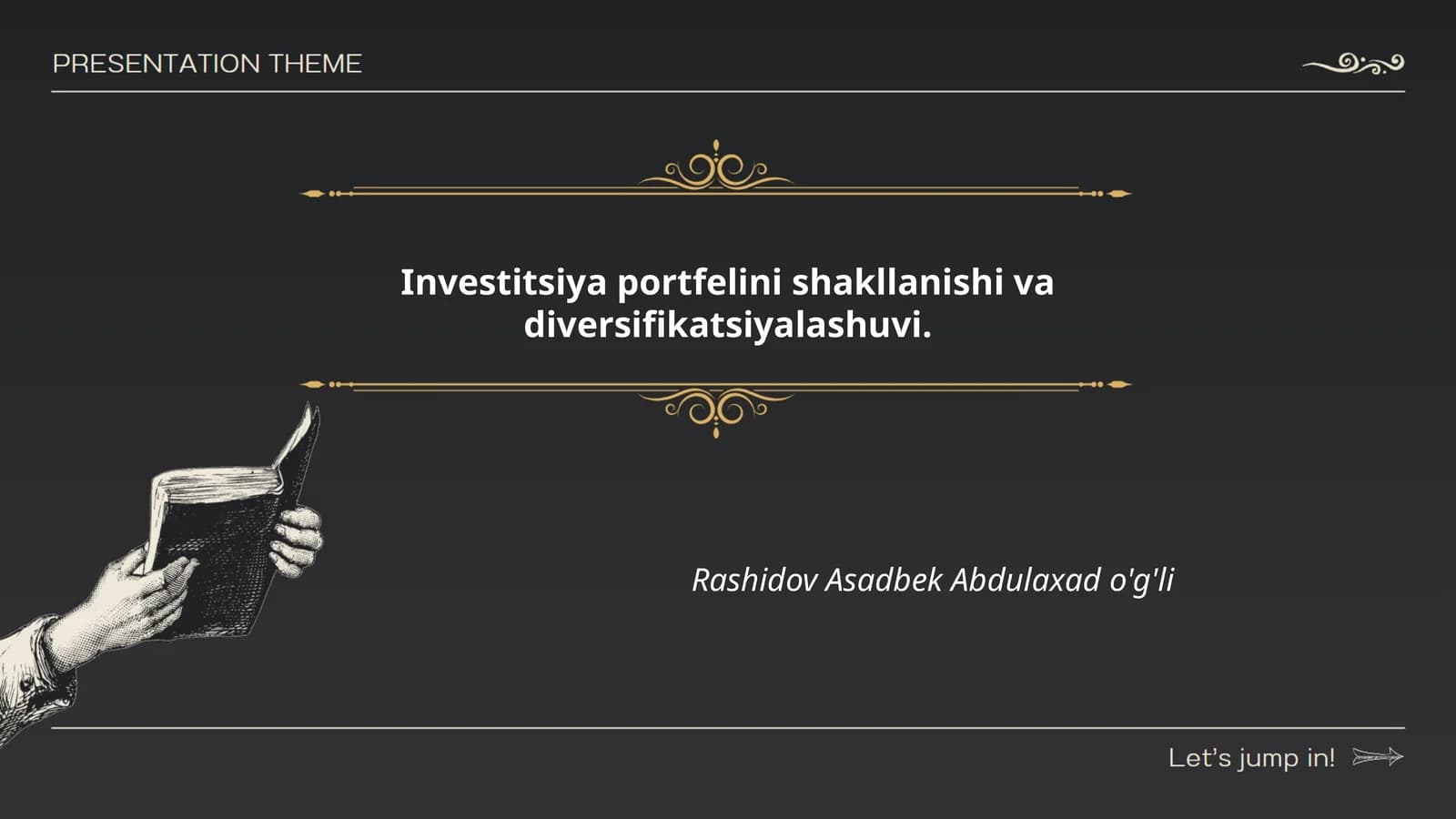 Investitsiya portfelini shakllanishi va diversifikatsiyalashuvi