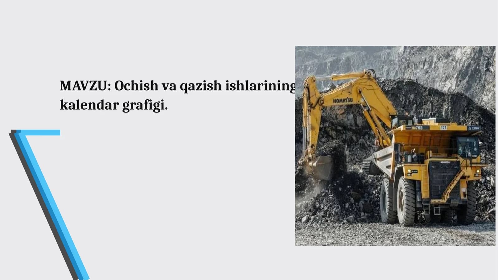 Ochish va qazish ishlarining kalendargrafigi