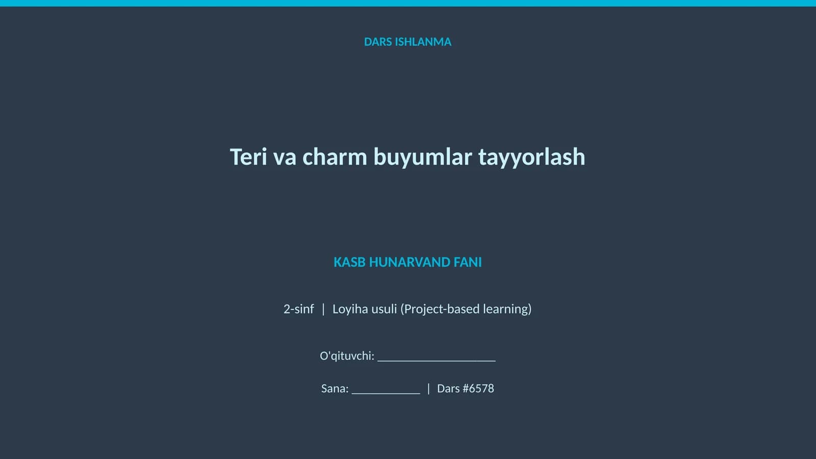 Teri va charm buyumlar tayyorlash