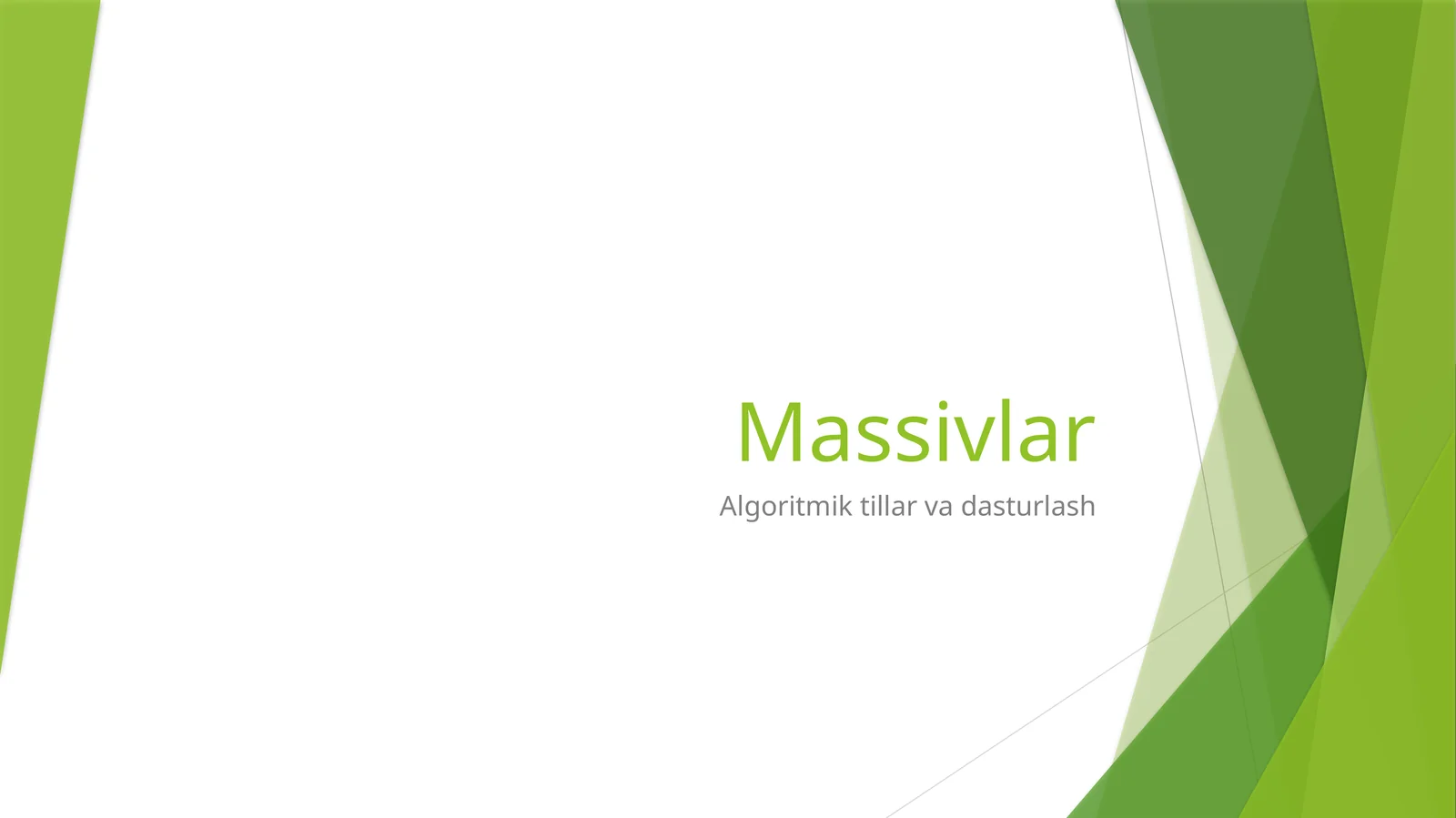Massivlar
