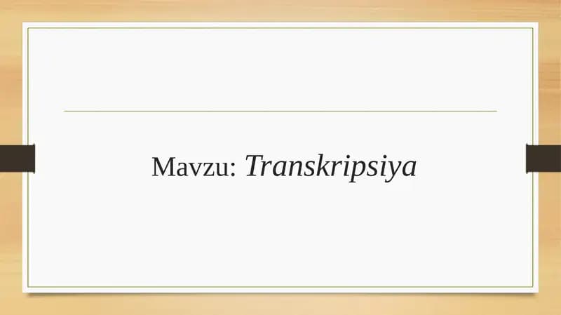 Transkripsiya