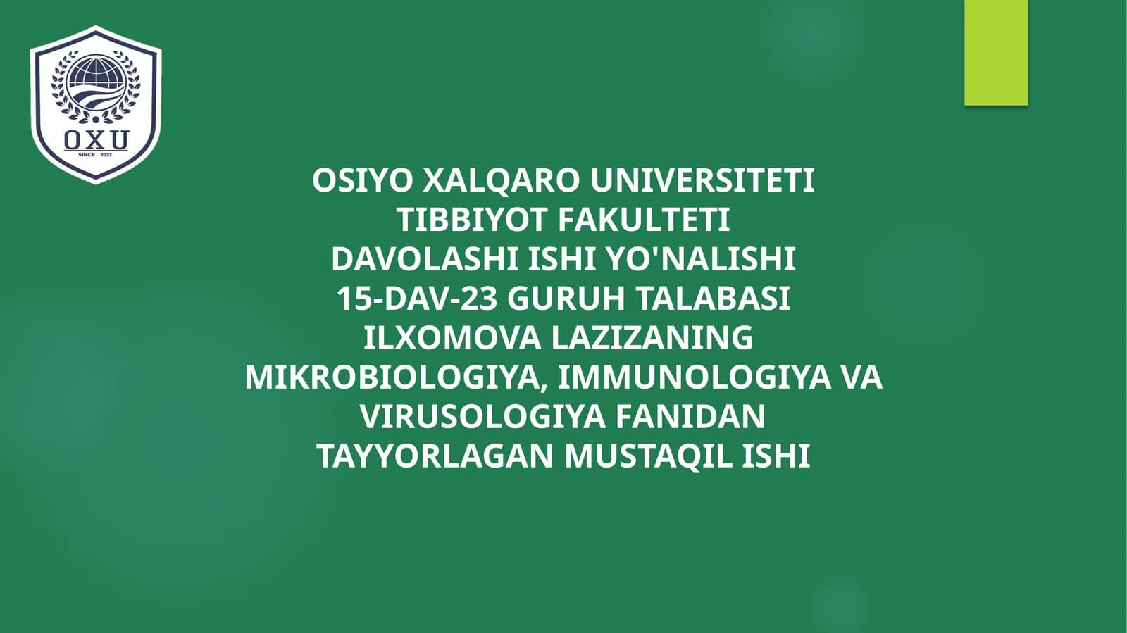 Immunopatologiya haqida ma'lumotlar
