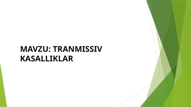 Transmissiv Kasalliklar