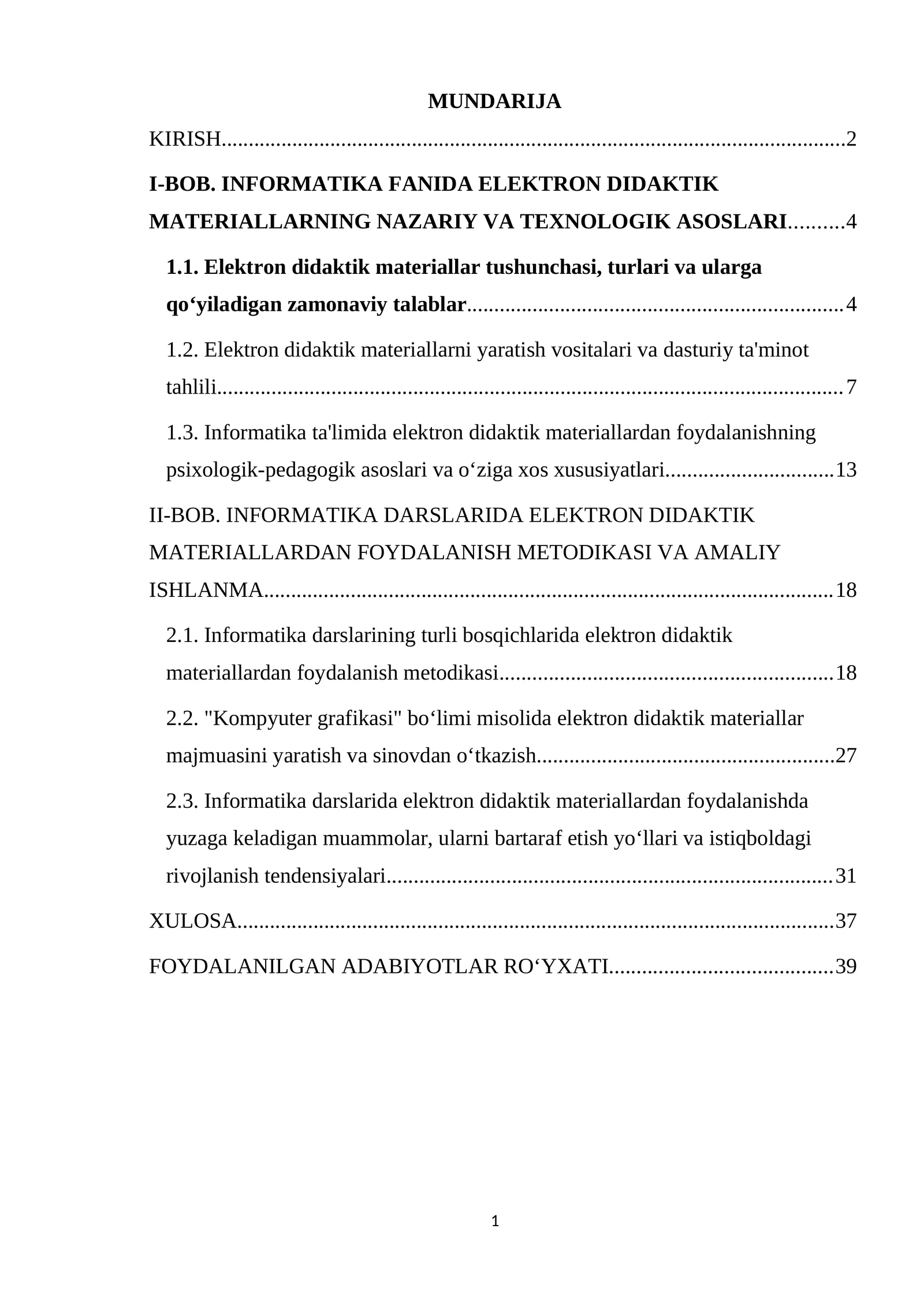 Informatika fanida elektron didaktik materiallar yaratish va ulardan foydalanish metodikasi.