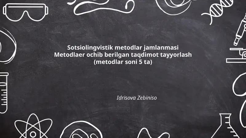 Sotsiolingvistik metodlar jamlanmasi