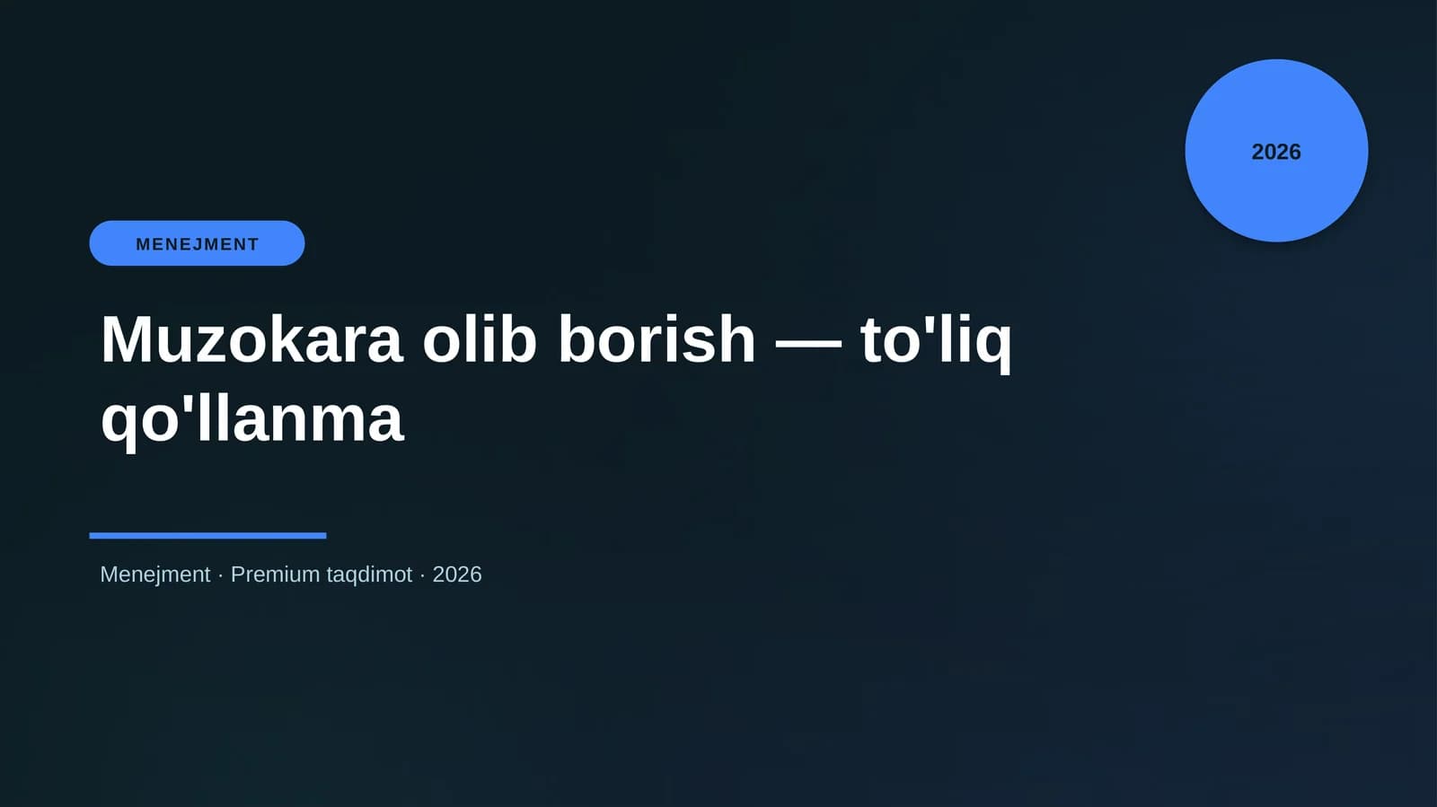 Muzokara olib borish — to'liq qo'llanma