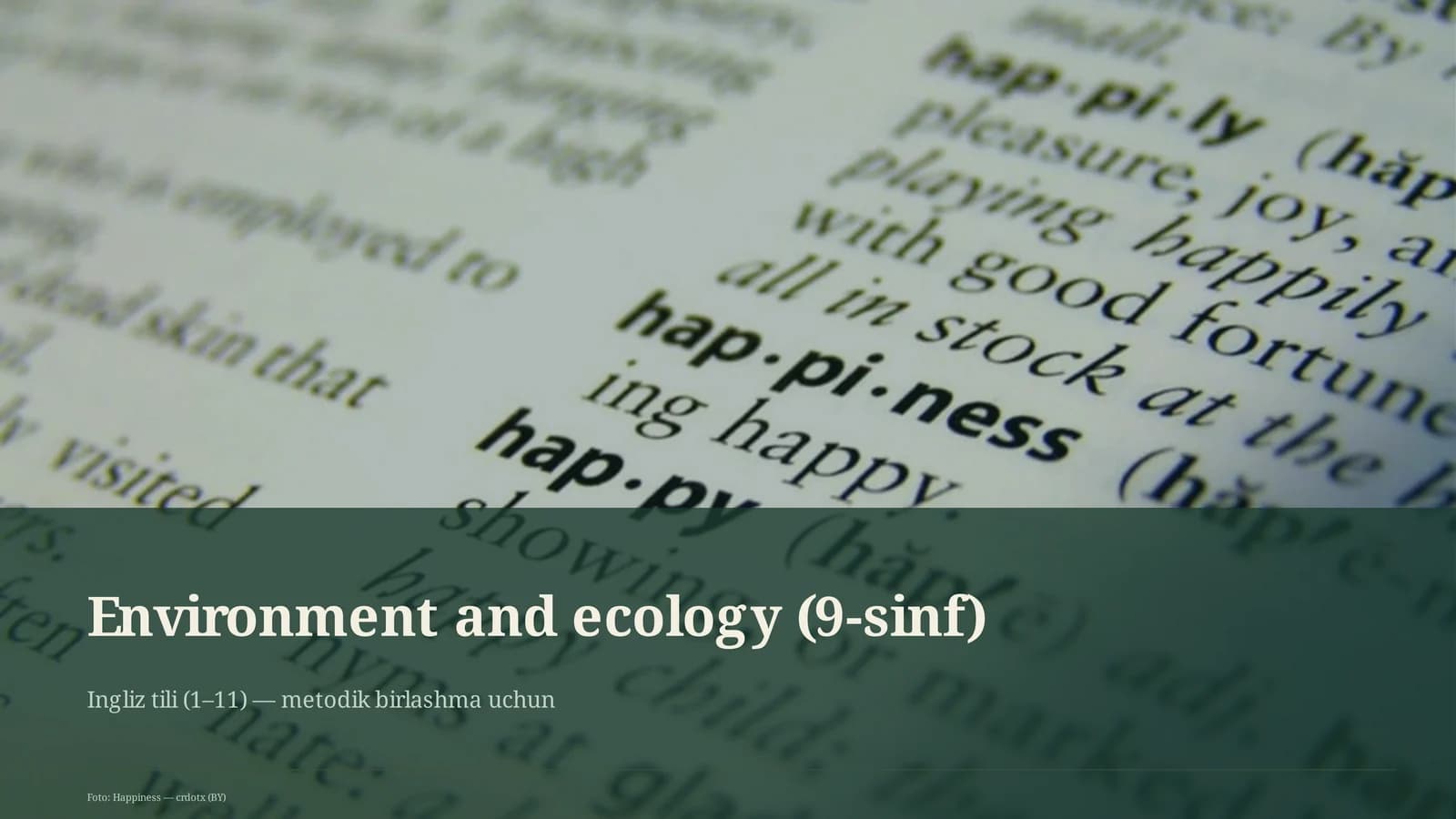 Environment and ecology (9-sinf)