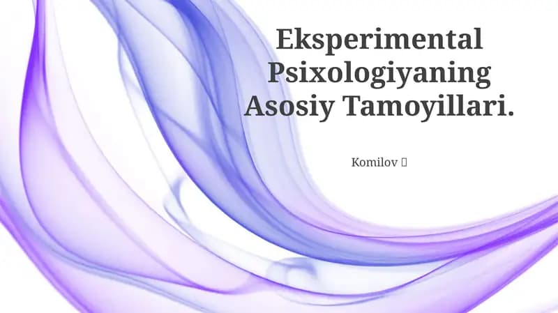 Eksperimental Psixologiya