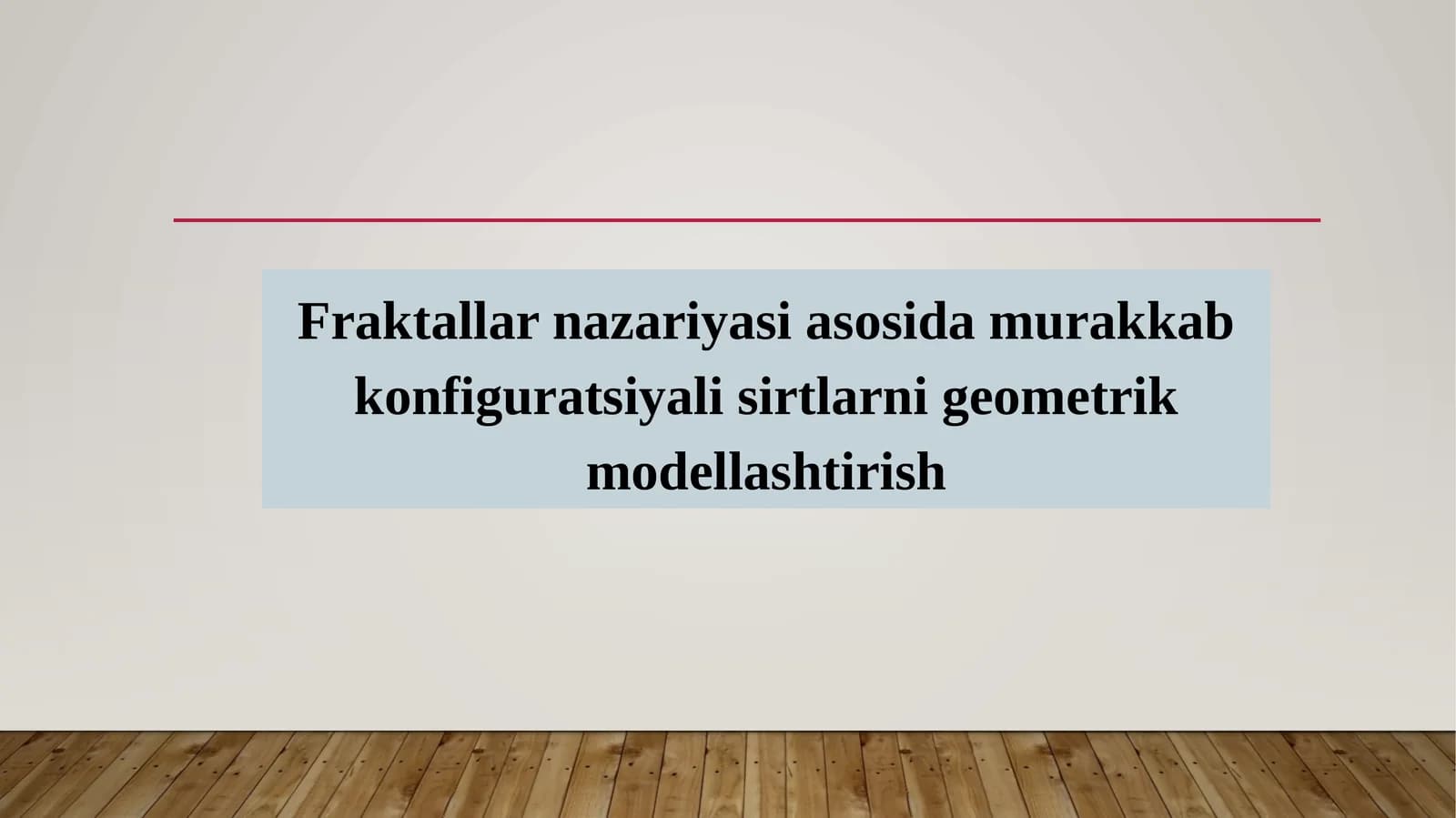 Fraktallar nazariyasi