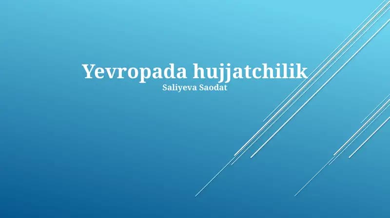 Yevropada hujjatchilik