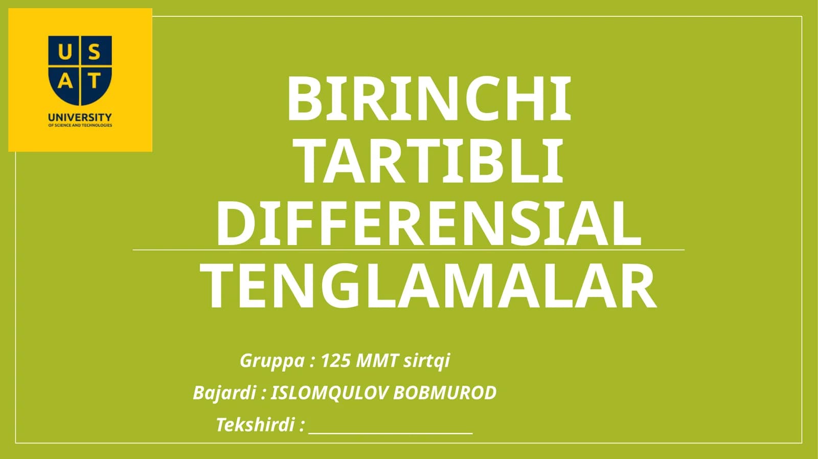 BirinchitartiblidifferensialTenglamalar