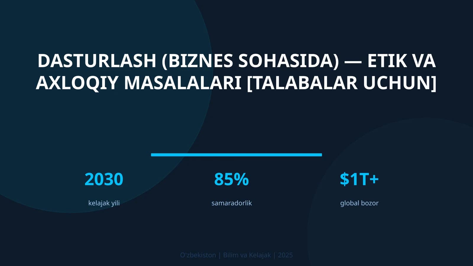 Dasturlash (biznes sohasida) — etik va axloqiy masalalari [talabalar uchun]