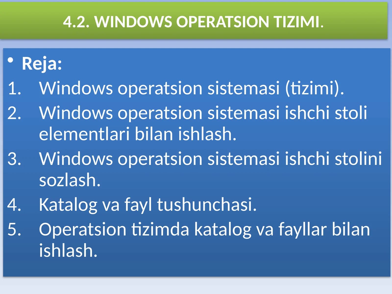 Windows operatsion sistemasi