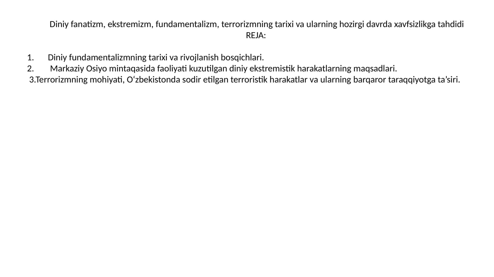 Diniy fundamentalizm va terrorizm