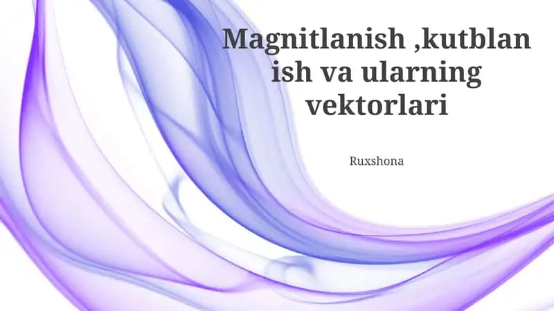 Magnitlanish, kutblanish va ularning vektorlari