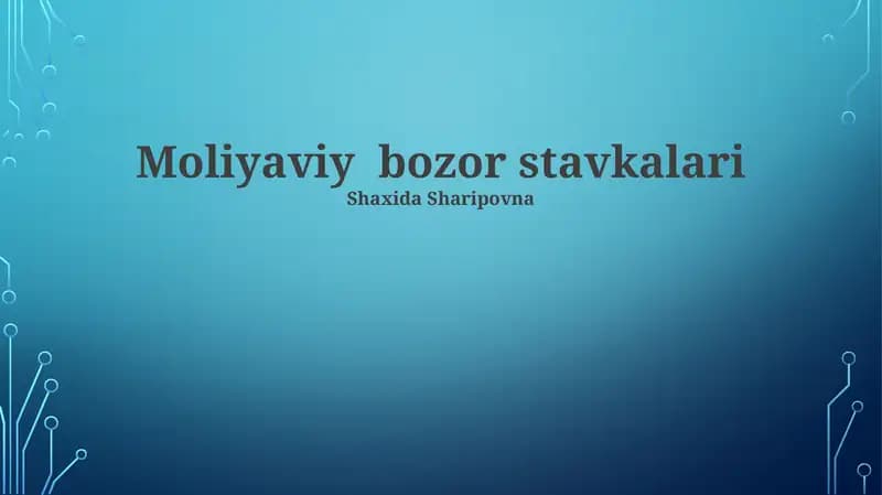 Moliyaviy Bozor Kurslari