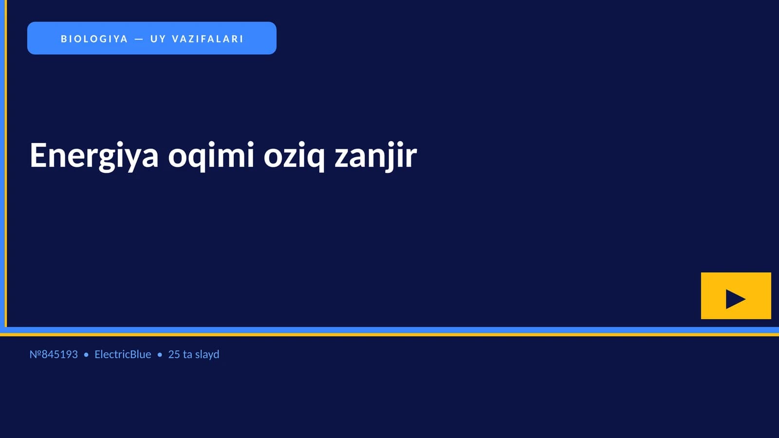 BIOLOGIYA — UY VAZIFALARI