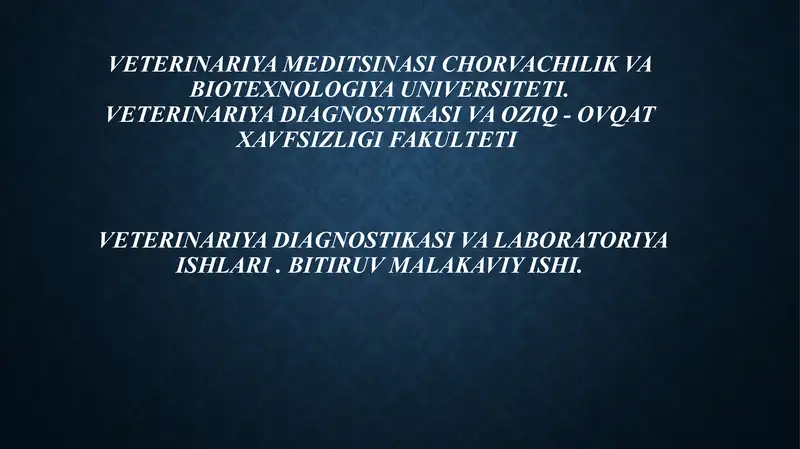 Mastit kasalligining Differensial Diagnostikasi