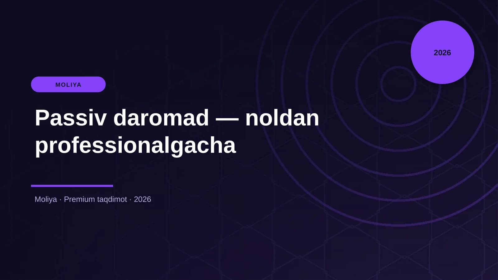Passiv daromad — noldan professionalgacha