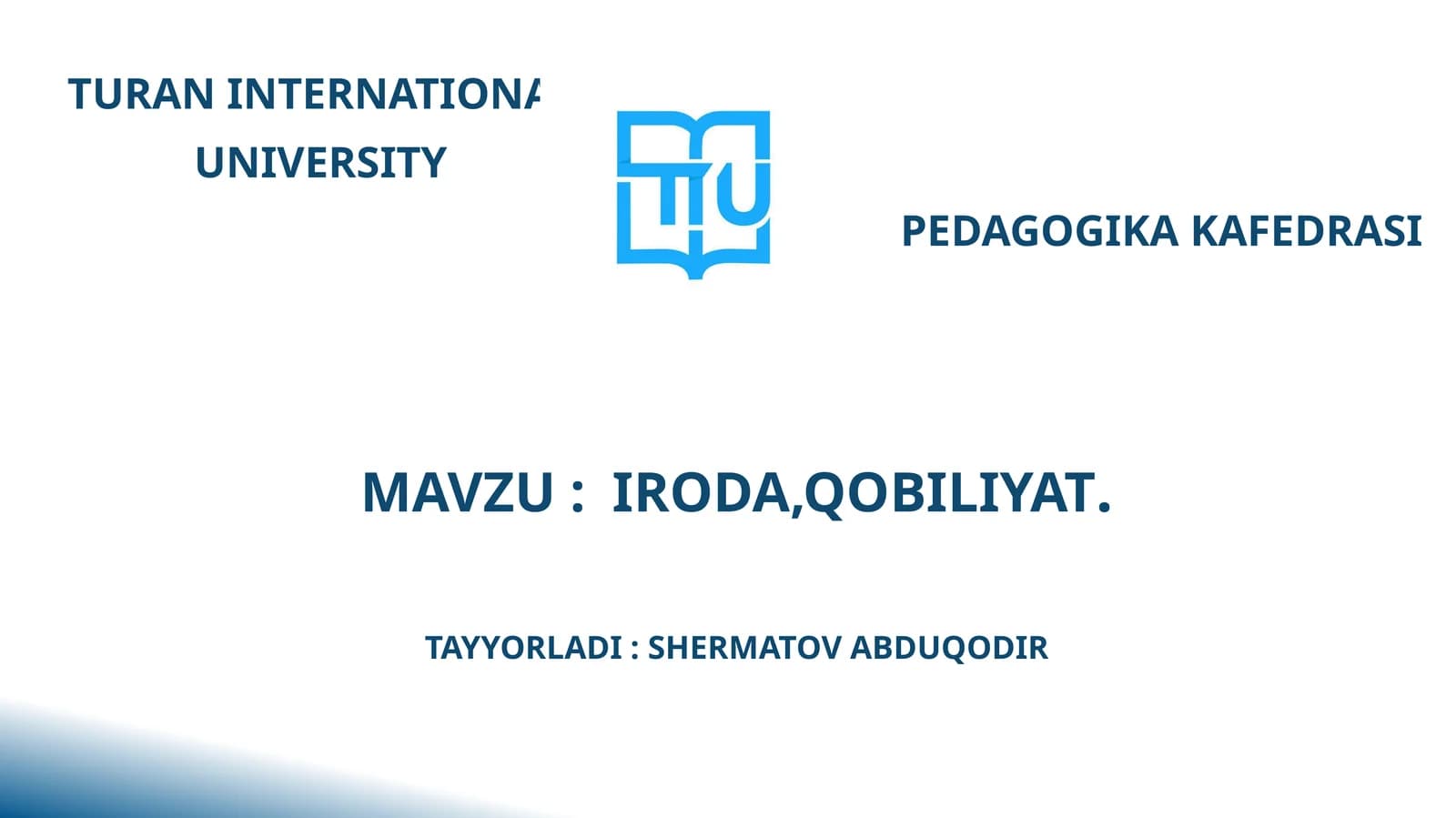 PEDAGOGIKA KAFEDRASI