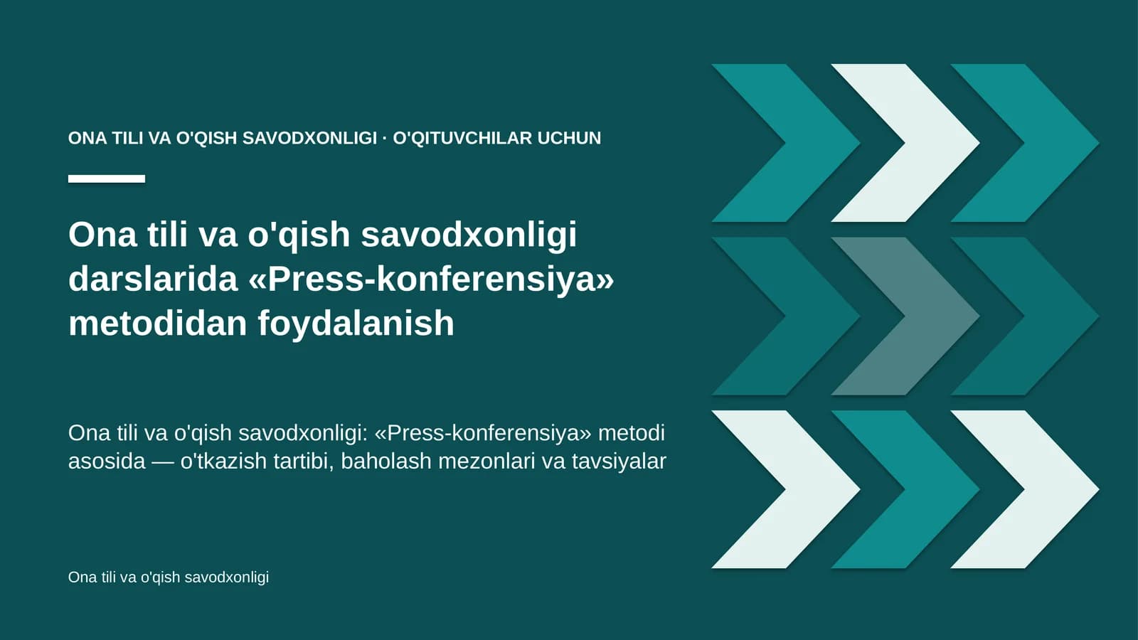 ona tili va o'qish savodxonligi darslarida press konferensiya metodidan foydalanish 6763
