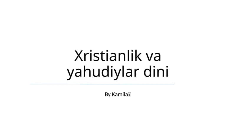 Xristianlik va yahudiylar dini