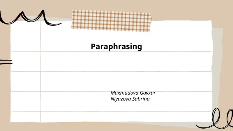 Paraphrasing
