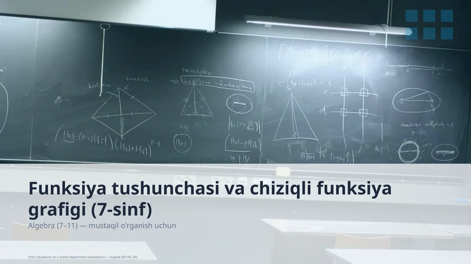 Funksiya tushunchasi va chiziqli funksiya grafigi (7-sinf)