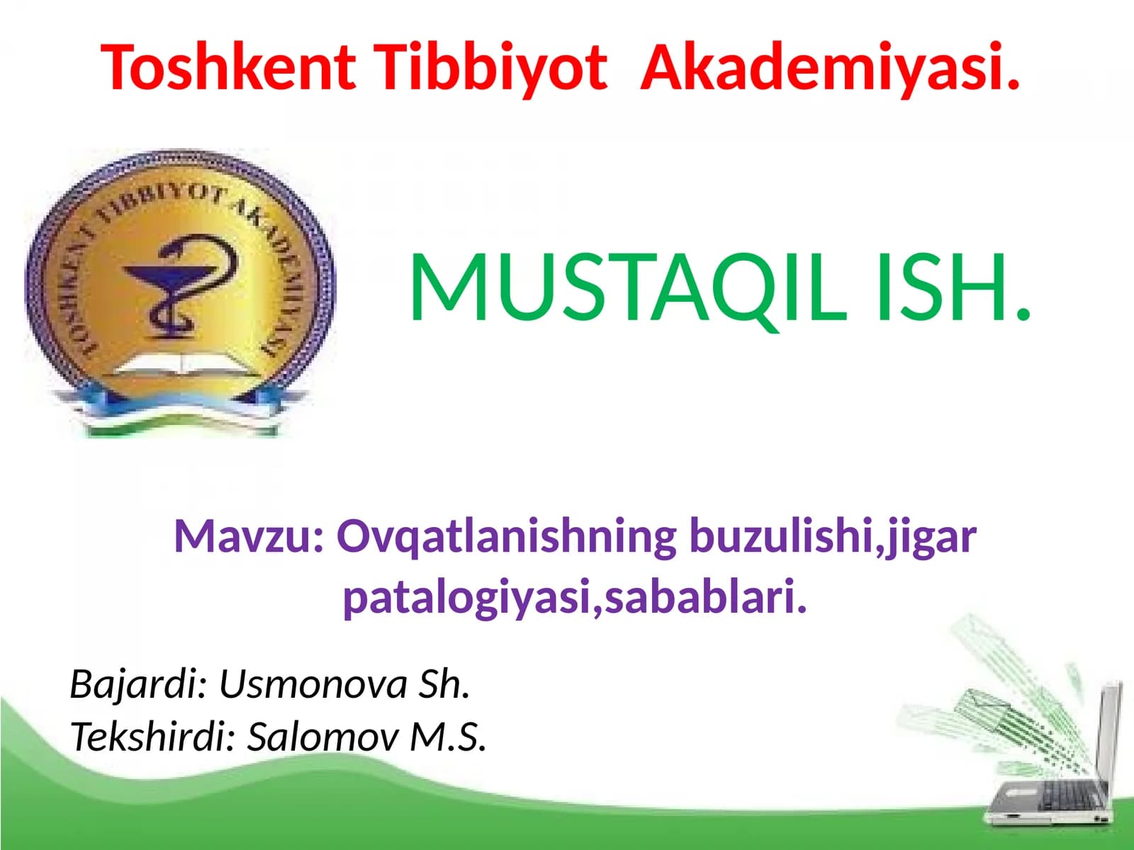 Ovqatlanishning buzulishi, jigarpatalogiyasi, sabablari