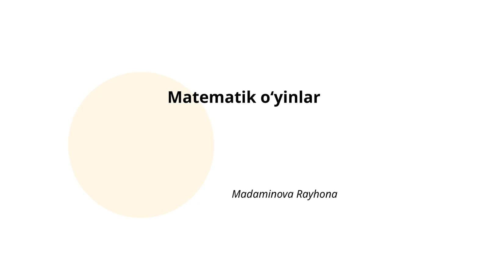 Matematik muammo hal qilish o‘yinlari