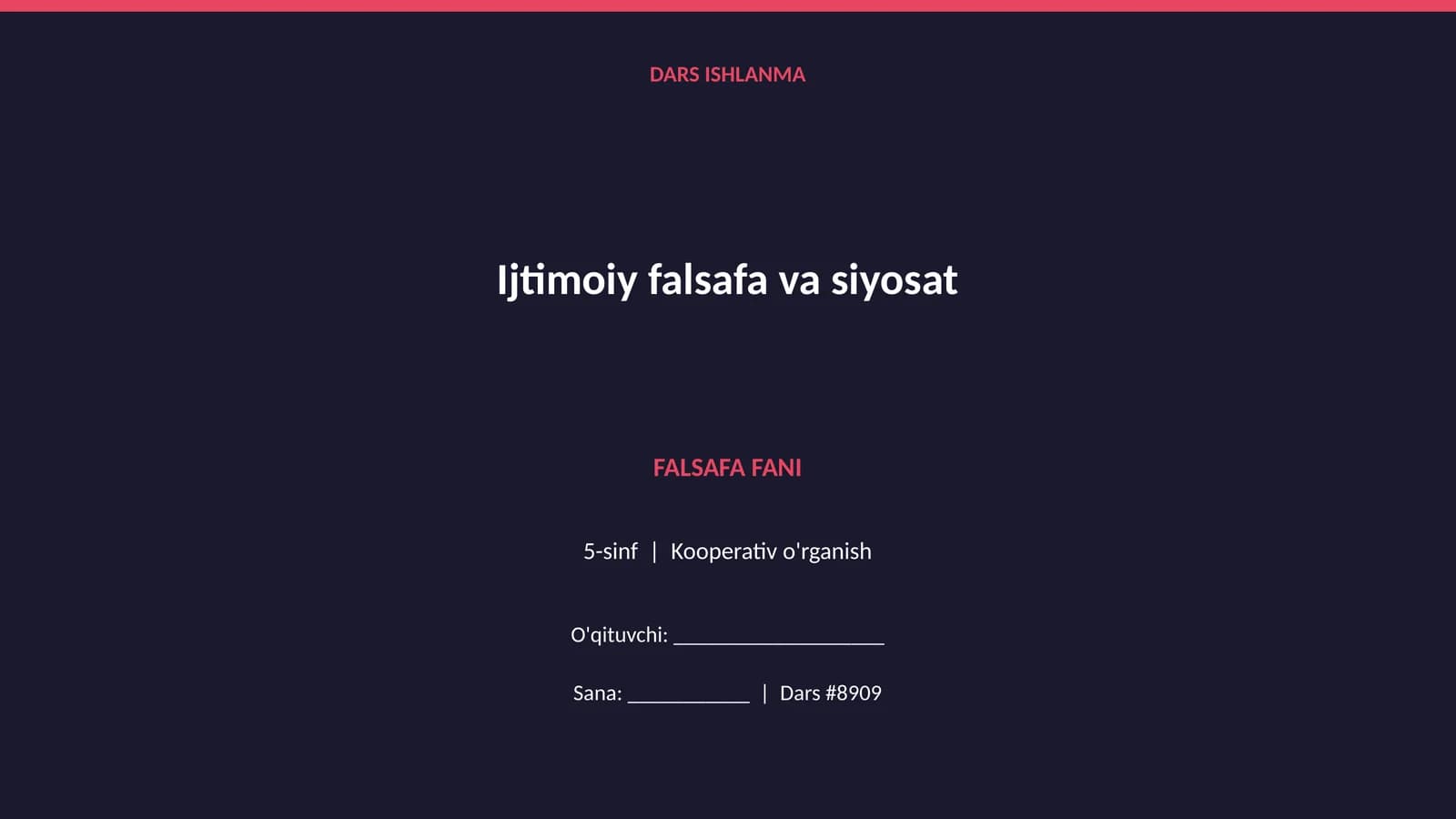Ijtimoiy falsafa va siyosat