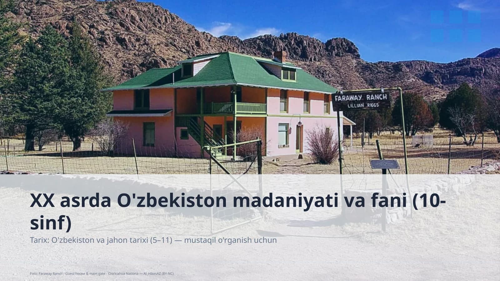 XX asrda O'zbekiston madaniyati va fani (10-sinf)