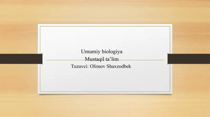 Umumiy biologiya