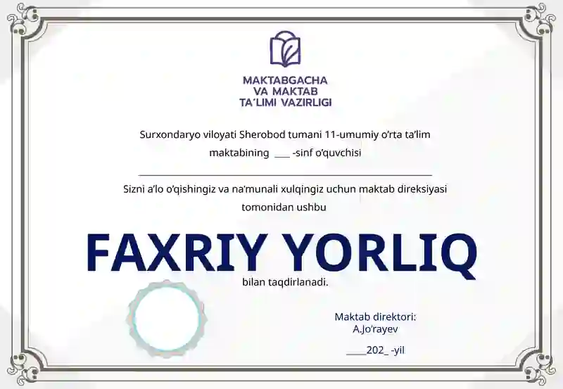 Faxriy yorliq