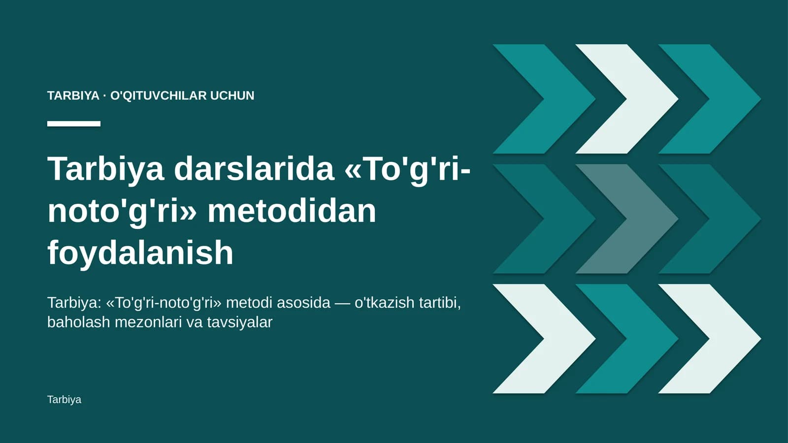 tarbiya darslarida to'g'ri noto'g'ri metodidan foydalanish 9982