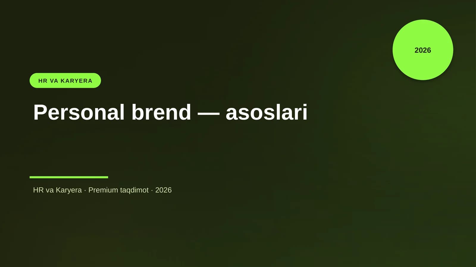 Personal brend — asoslari