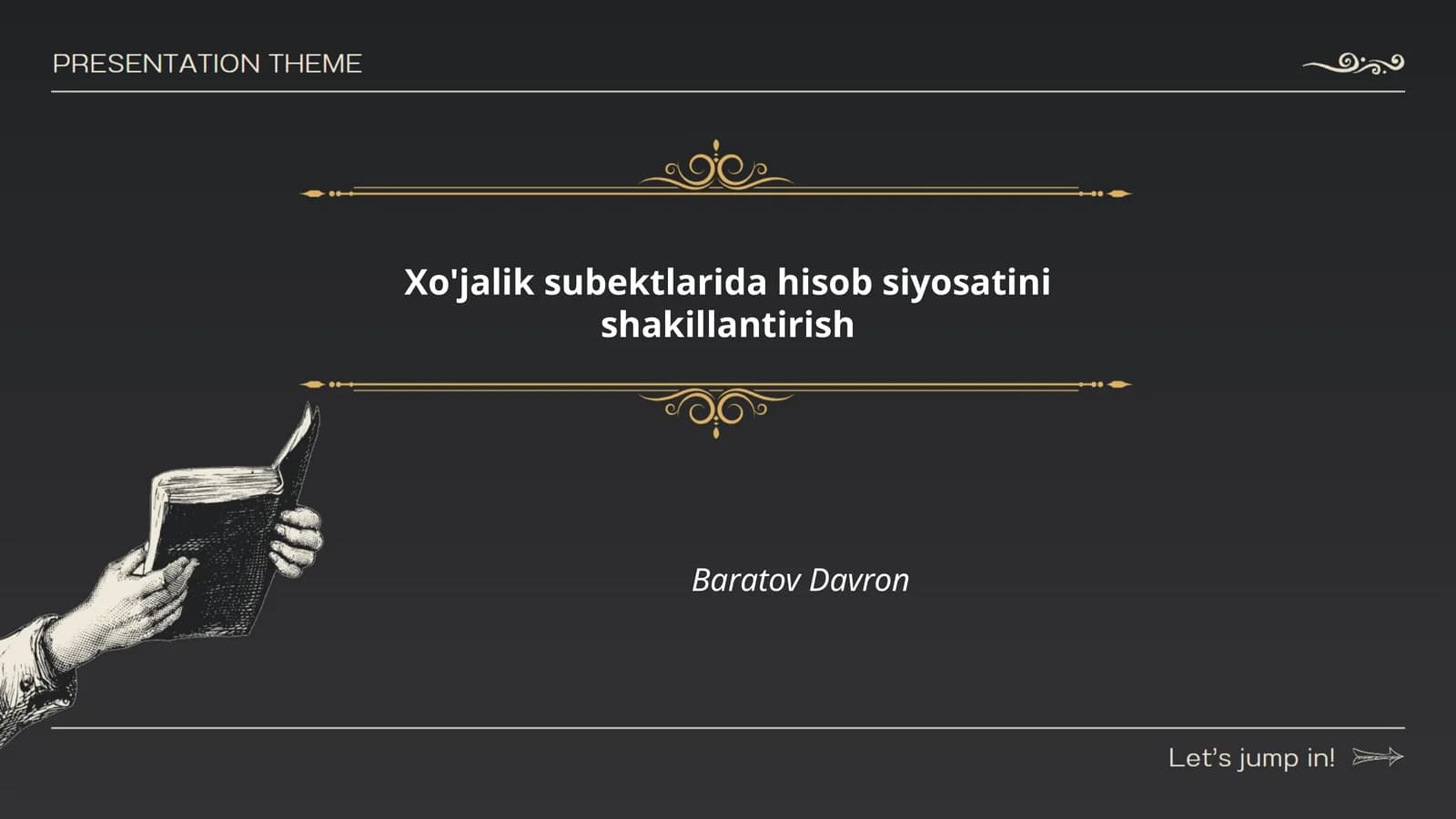 Xo'jalik subektlarida hisob siyosatini shakillantirish